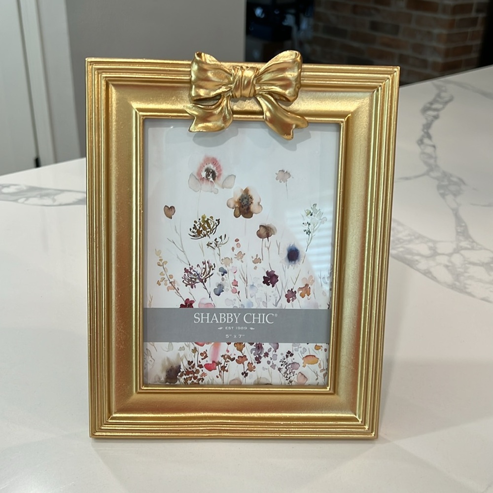 🎀💛Shabby Chic Gold Photo Frame